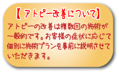 アトピー改善について
